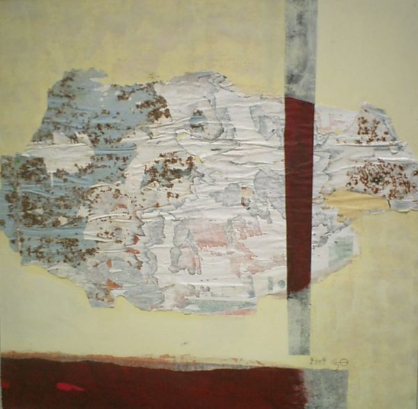 Emergence<br>Technique mixte sur toile<br>
110 x 110 cm, Tunis, 2002